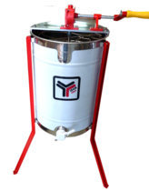 le-travail-en-miellerie-l-extraction-extraction-manuelle-extracteur-9-1-2-lega-manuel-cage-inox-engrenage-helicoidal-metal-sans-grille